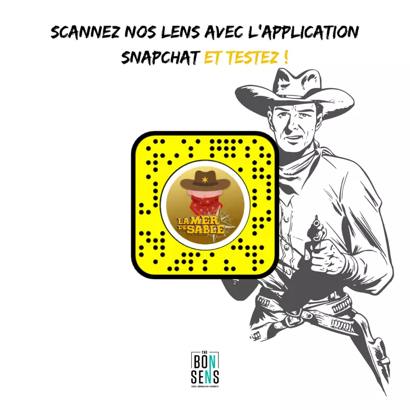 Filtre snapchat cowboy pour la mer de sable