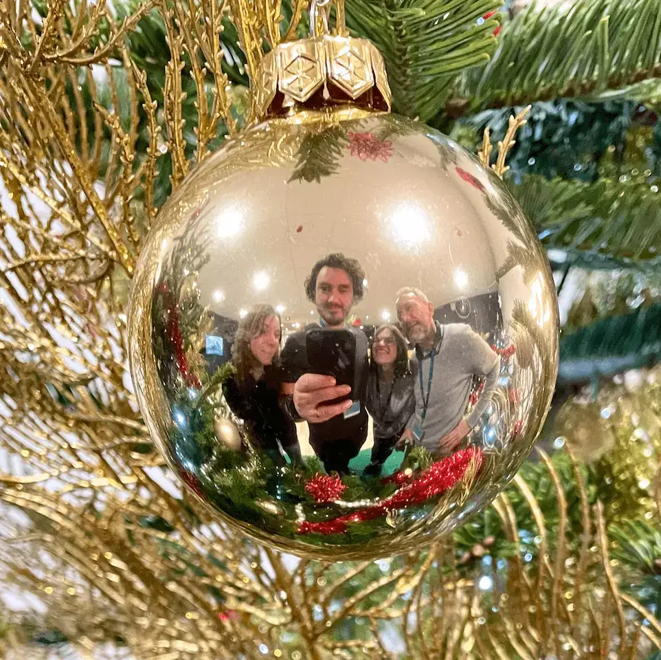 Reflet employés dans décoration de noel